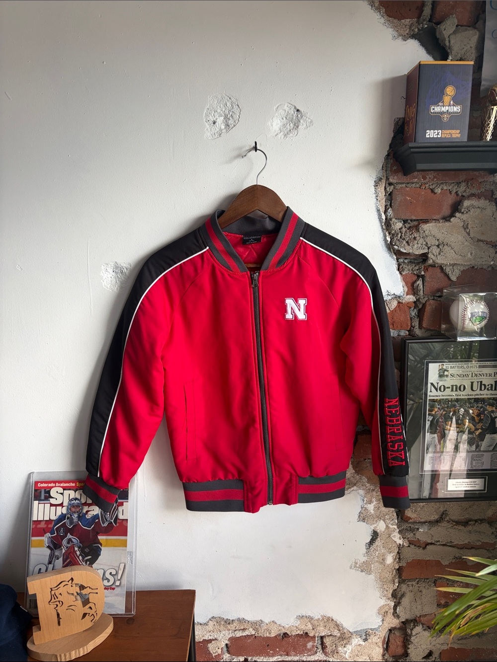 Nebraska Cornhuskers Coliseum Bomber Jacket Size Youth S 8/10